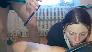 MILF Stepmom Watches Lesbian Threesome Before Joining