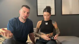 Tattooed Brunette Teases in Lingerie During Shower BTS