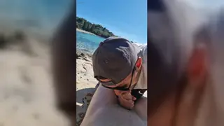 Asian Guy Delivers a POV Blowjob on the Beach