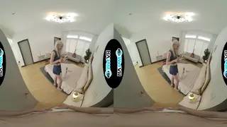 Petite Blonde Rides and Takes a Creampie in VR Lingerie