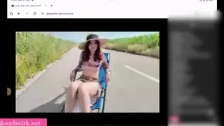 Voluptuous Redhead MILF Fingers Herself Outdoors on Live Stream