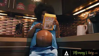 Pregnant MILF Takes Rough Interracial Doggystyle and Cumshot