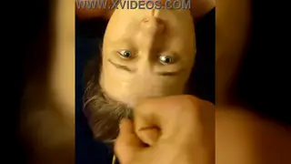 Blowjob Ends With Warm Streaks Across Her Forehead