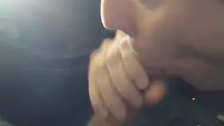 European Guy Swallows Load After Car Blowjob