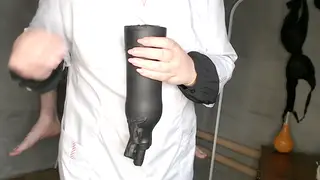 Curvy European Nurse Gives Handjob With Toy in Hospital