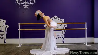 Flexible European Teen Stretches in Private Gym Session