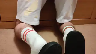 Guy in Socks Worshipped by Foot-Focused Monster
