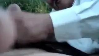 Grandpa Meets a Man Outdoors for Sex