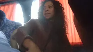 Latina Student Gives a Daring Handjob on a Moving Bus