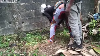 Busty Amateur Takes Facial After Doggystyle in Bush