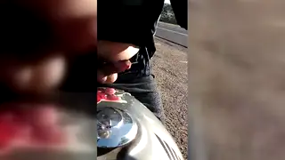 Biker Reaches Climax During Solo Ride