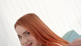 Petite Redhead Virgin Rides Her Boyfriend Slowly