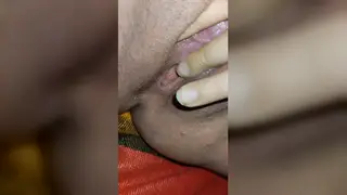 Blonde Latina Flaunts Shaved Assets and Toy Play Standing