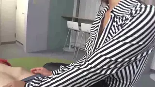 Japanese MILF Rides Outdoors in Crotchless Leather Pants