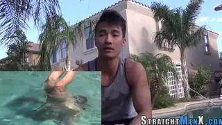Muscular Asian Hunk Strokes His Cock to Cumshot
