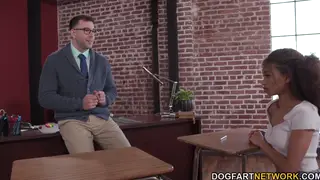 Ebony Student Takes Teacher's Cock for Extra Credit
