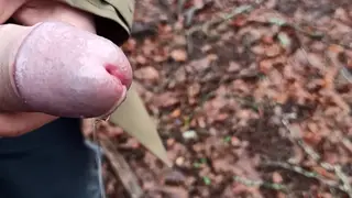 Mature Stud Pisses Outdoors in Holiday Underwear