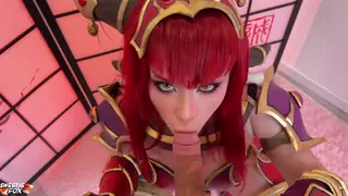 Cosplay Busty Teen Deepthroats and Rides Hard in POV