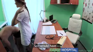 POV Nurse Drains Patient on the Doctor's Desk in Hospital Roleplay