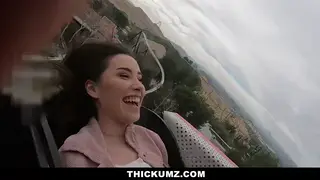 Petite Babe Sucks Cock Outdoors in POV