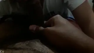 Latino Twink Works a Thick Cock With His Mouth