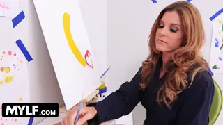 Brunette MILF Seduces Model Into Anal Creampie