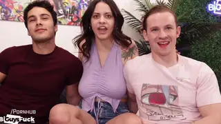 Muscular Trio Explores Bisexual Threesome Energy