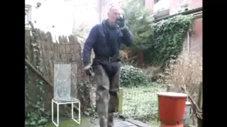 Muscular Hunk Strokes in Vintage Waders and Boots