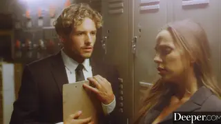 Busty MILF Seduces Employee in Bathroom Tryst