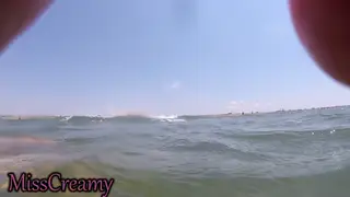 Teacher Gives Risky Underwater Handjob on Nude Beach