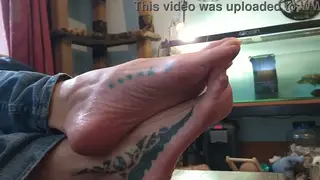 Woman Shows Off Long Toes and Polished Nails
