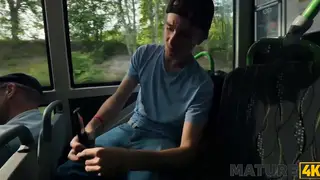 European MILF Sucks a Stranger on a Bus