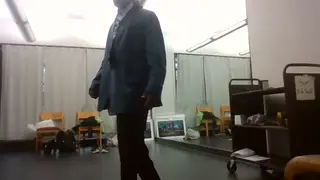 Wardrobe Change Reveals Skirt During Art Show Prep