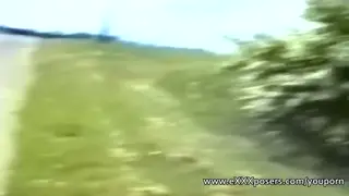 European Teen Flashes Her Body on a Busy Street