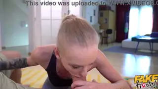 Petite Blonde Takes Two Cocks in First Threesome
