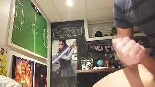 Teen Twink Strokes Big Cock to Climax
