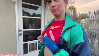 Busty Stepmom Fucks a Stranger Outdoors on Vacation