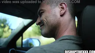 Muscular Uber Driver Barebacks Passenger in Car