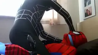 Venom Traps Hero in Spandex Bondage