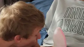 Muscular European Twinks Share Tight Ass in Gangbang