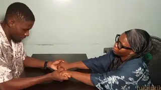 Busty Choir Mistress Dominates Pastor in Office