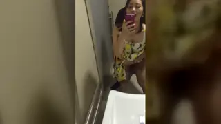 MILF Wife Gets Fucked in Public Bathroom by Husband