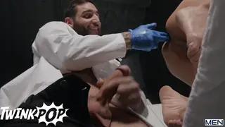 Inked Doctor Barebacks Twink Patient in Exam Room