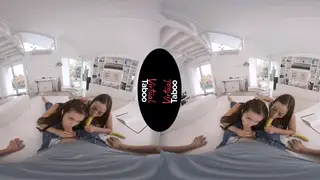 Busty Teens Share Cock in VR Threesome Facial