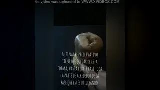 Solo Guy Tests a Homemade Masturbator With a Condom