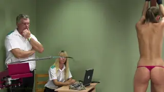 Petite Teen Endures Intense Spanking Machine Session