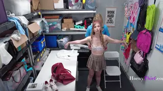 Curvy Student Deepthroats Guard at His Desk