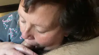 Blonde MILF Drains Stud With Deep Throat Skills