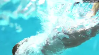 Blonde Hungarian Flashes and Pisses Poolside