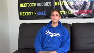 Muscular Jock Strokes His Cock at Casting